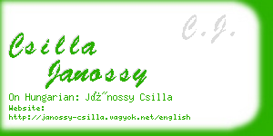 csilla janossy business card